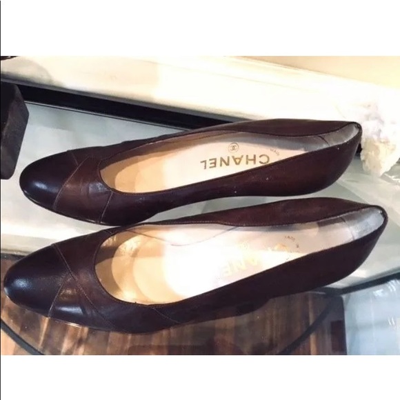 VINTAGE CHANEL BROWN SPECTATOR PUMPS SZ 6.5 - Picture 2 of 7